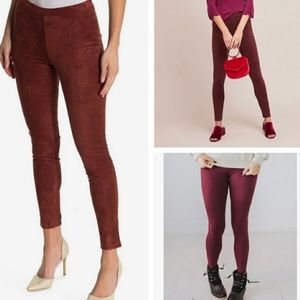 RD Style Plum Wine Faux Suede Skinny Pants